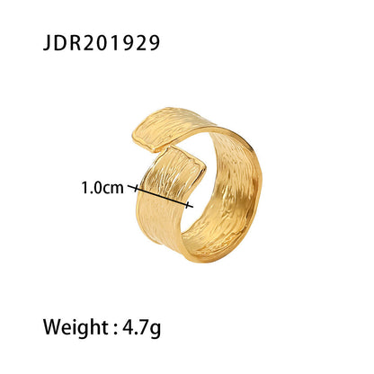 Women IG Style Geometric Stainless Steel 18K Gold Plated Rings