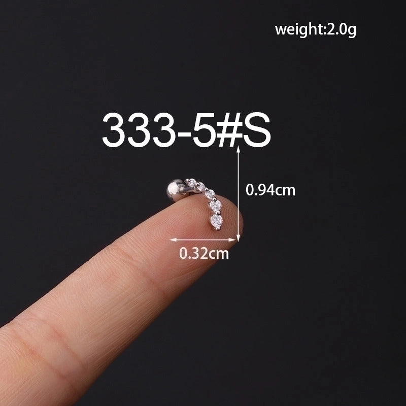 Ear Cartilage Rings & Studs Fashion Geometric Copper Plating Artificial Gemstones