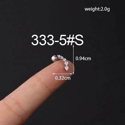 Ear Cartilage Rings & Studs Fashion Geometric Copper Plating Artificial Gemstones