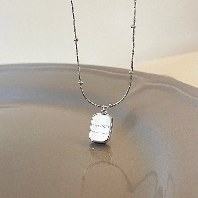 Minimalist Geometric Alloy Titanium Steel Plating Inlay Artificial Pearls Turquoise Rhinestones Necklace