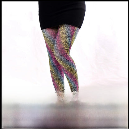 Thin Printed Pantyhose Spring And Autumn Versatile Butterfly Wild Abstract Retro Stockings Women's Socks Anti-snagging