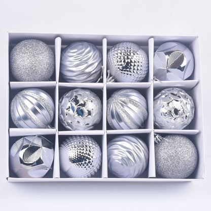 Hot-selling Christmas Supplies Gift Decoration Colorful Balls 6cm 12-pack Boxed Painted Irregular Christmas Balls