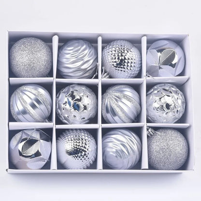 Hot-selling Christmas Supplies Gift Decoration Colorful Balls 6cm 12-pack Boxed Painted Irregular Christmas Balls