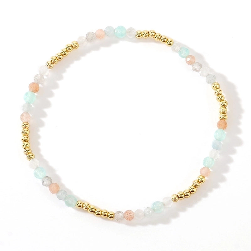 Bohemian Geometric Natural Stone Copper Bracelets In Bulk