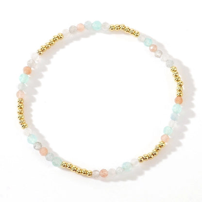 Bohemian Geometric Natural Stone Copper Bracelets In Bulk