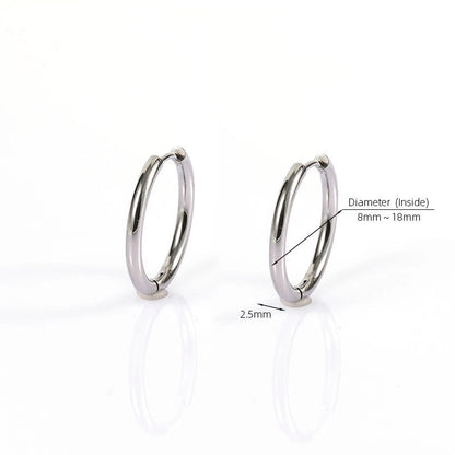 1 Pair Minimalist Classic Style Solid Color Plating 304 Stainless Steel 18K Gold Plated Earrings