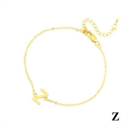 Minimalist Letter Copper Plating 18k Gold Plated Bracelets