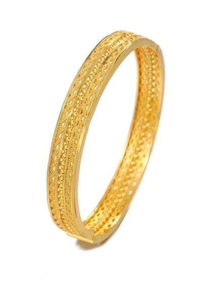 Minimalist Classic Style Solid Color Copper 18k Gold Plated Bangle In Bulk