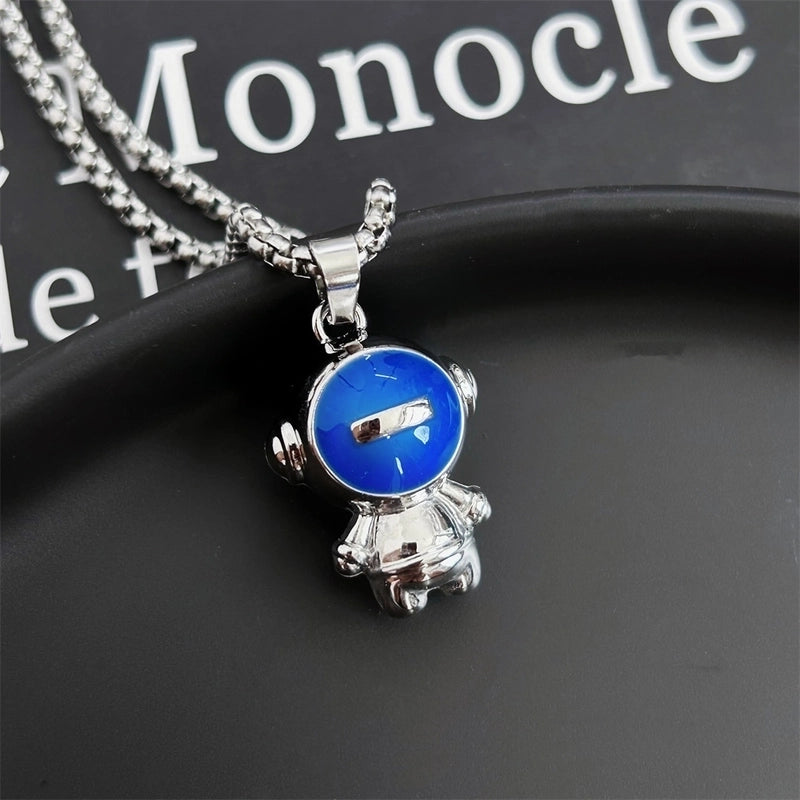 Hip-hop Animal Cartoon Character Alloy Titanium Steel Pendant Necklace In Bulk
