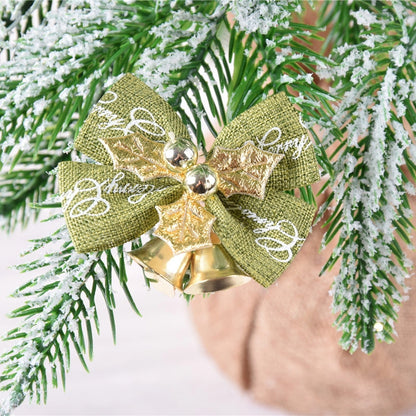 Factory Direct Christmas Bow With Iron Bell Decoration Christmas Wreath Mini Bow With Bell