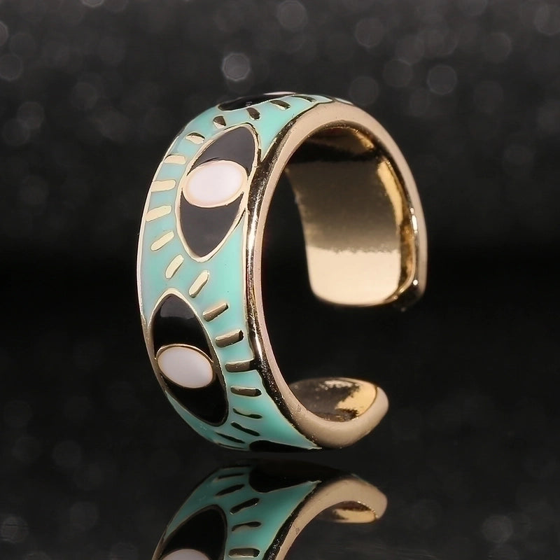 European And American Fashion Evil Eye Copper Ring