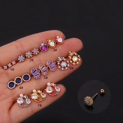 New Creative Fashion Color Zircon Earrings
