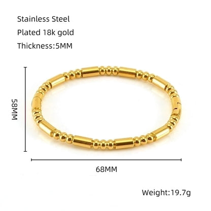 Minimalist Solid Color Stainless Steel 18K Gold Plated Titanium Steel Bangle In Bulk