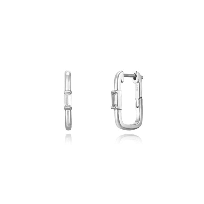 1 Pair IG Style U Shape Geometric Inlay Copper Zircon Gold Plated Ear Cuffs Earrings