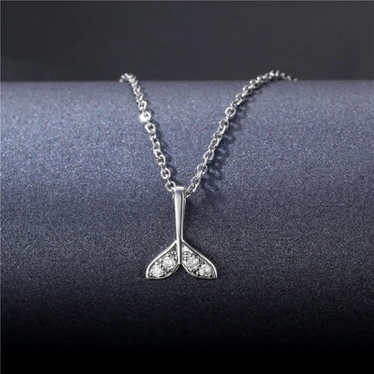 Stainless Steel Titanium Steel White Gold Plated Minimalist Plating Inlay Water Droplets Flower Zircon Pendant Necklace