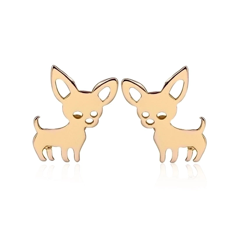 Minimalist Dog Cat Plating 304 Stainless Steel Stainless Steel Earrings