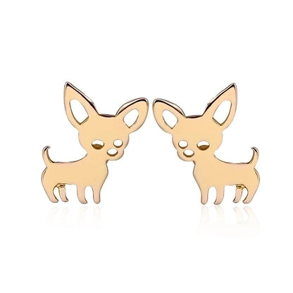 Minimalist Dog Cat Plating 304 Stainless Steel Stainless Steel Earrings