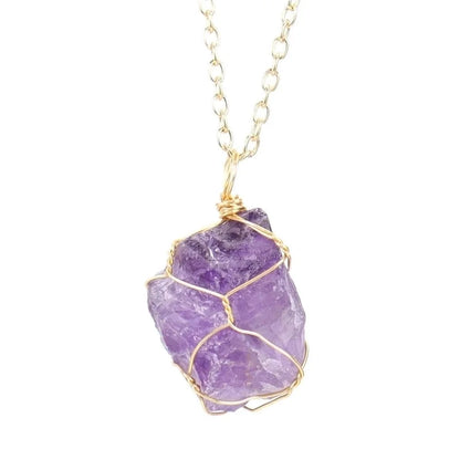 Minimalist Geometric Alloy Natural Stone Knitting Pendant Necklace