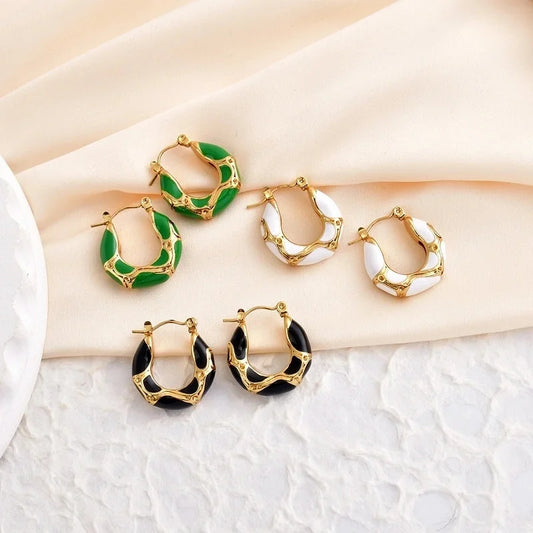 1 Pair Retro Classic Style Circle 304 Stainless Steel 18K Gold Plated Earrings