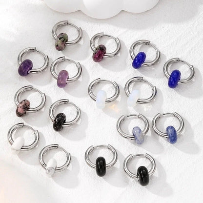 6 Pieces Minimalist Geometric 201 Stainless Steel Alloy Drop Earrings