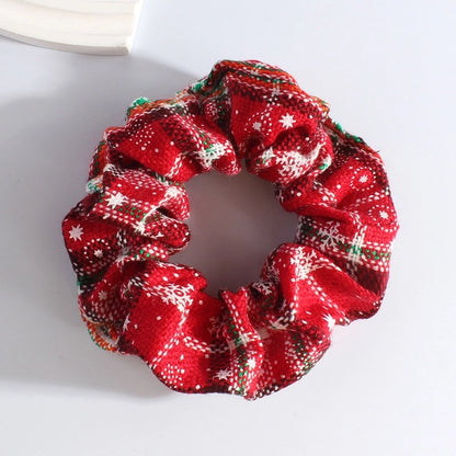 Classic Style Women's Plaid Snowflake Cloth Hair Tie