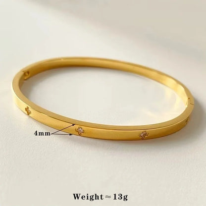 Casual Elegant Heart Shape 304 Stainless Steel 16K Gold Plated White Gold Plated Bracelets Bangle In Bulk