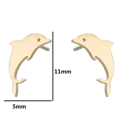1 Pair Minimalist Animal Plating 304 Stainless Steel 18K Gold Plated Ear Studs