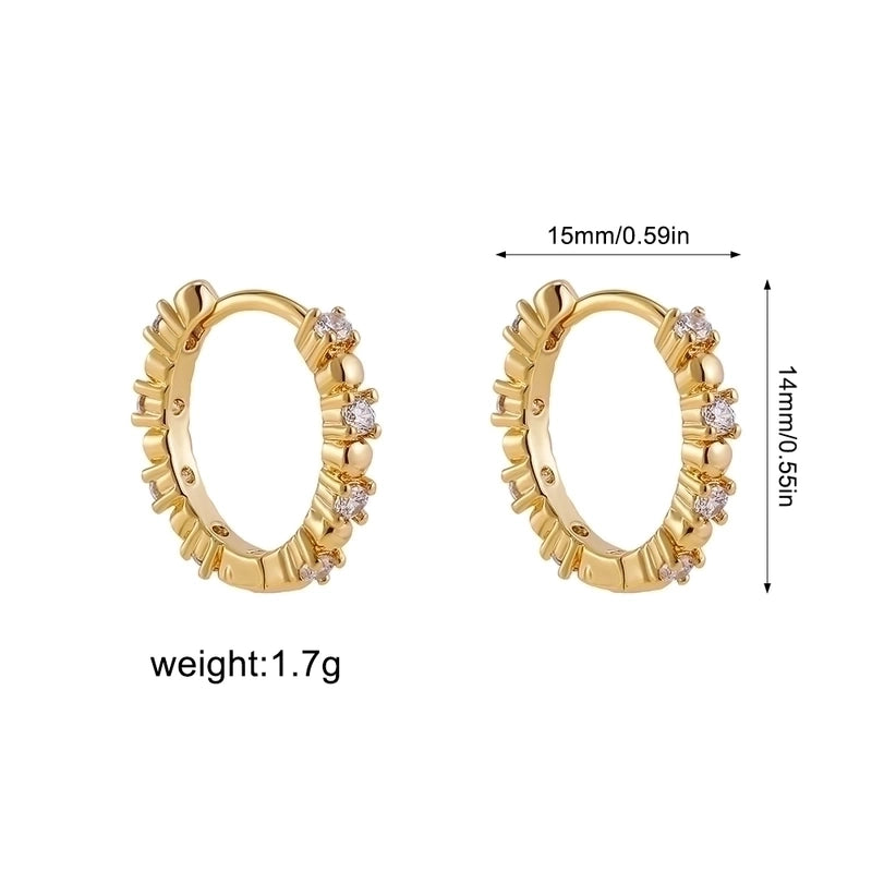 1 Pair Minimalist Shiny Cross Circle Inlay 304 Stainless Steel Zircon Earrings