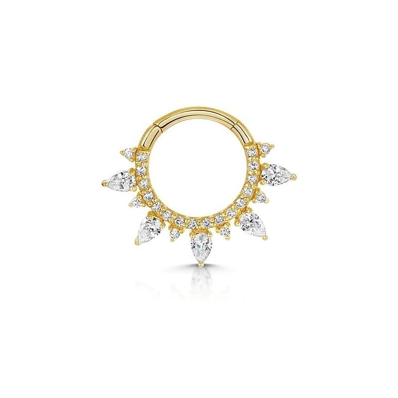 1 Piece Ear Cartilage Rings & Studs Minimalist IG Style Geometric Artificial Crystal Copper Inlay Zircon Ear Cartilage Rings & Studs