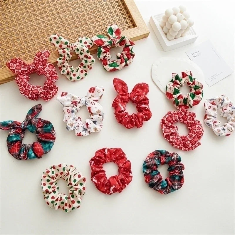 Christmas Retro Women's Polka Dots Handmade Hair Tie