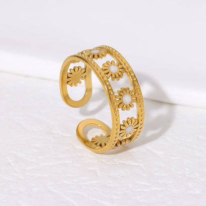 Open Ring Minimalist Sun Stainless Steel Electroplating Rings