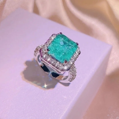 Elegant Minimalist Rectangle Titanium Steel Inlay Zircon Rings Earrings Necklace