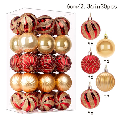 6cm30 Christmas Decorations Electroplated Plastic Painted Ball Christmas Ball Suit Ball Pendant