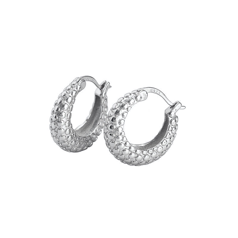 1 Pair Retro Round Copper Zircon Hoop Earrings