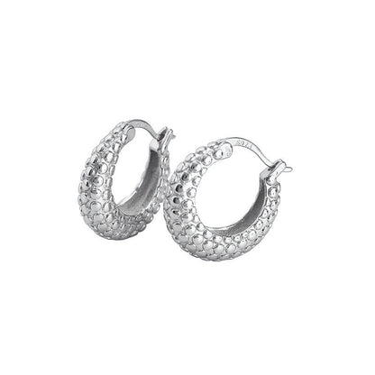 1 Pair Retro Round Copper Zircon Hoop Earrings
