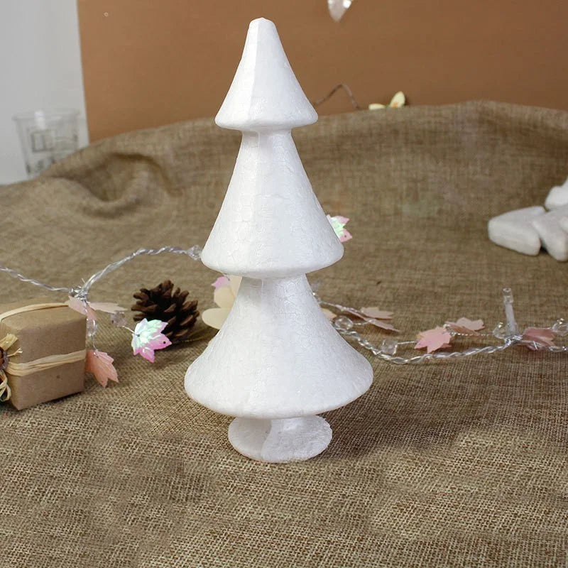 10 Pieces Foam Styrofoam White Christmas Tree Christmas Halloween Decoration Accessories Preschool Children Diy Craft Materials