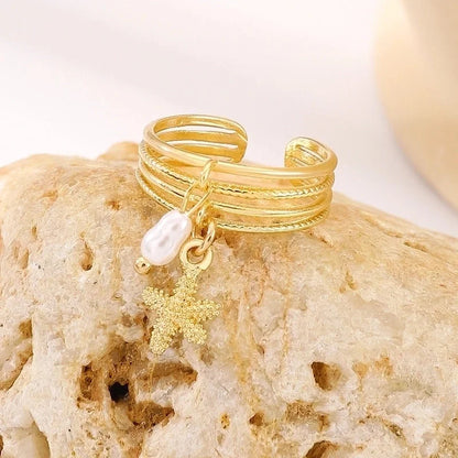 Copper Devil's Eye Starfish Cat Claws Charm Rings Open Rings