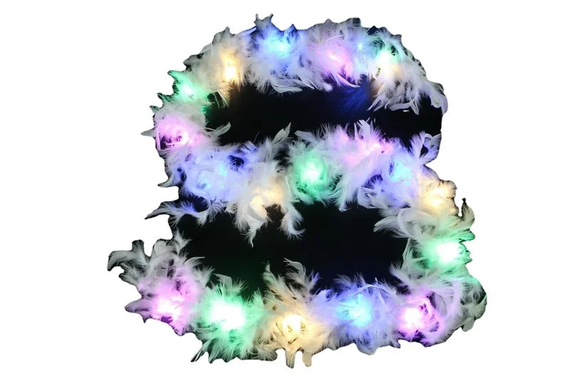 Christmas LED Feather Pendant Christmas Tree Decoration Glowing Feather Strip Holiday Party Decoration Feather Strip