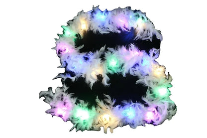 Christmas LED Feather Pendant Christmas Tree Decoration Glowing Feather Strip Holiday Party Decoration Feather Strip