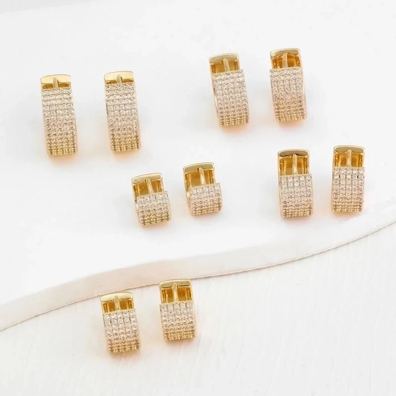 1 Pair Elegant Lady Circle Plating Inlay Copper Zircon 18k Gold Plated Earrings