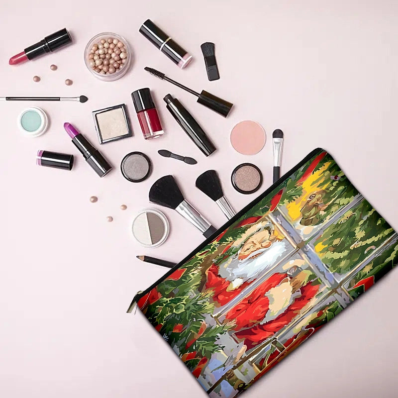 Hot Sale Christmas Holiday Printing Technology Cloth Cosmetic Bag Coin Purse Mobile Phone Bag
