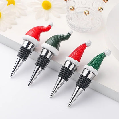 Christmas Fashion Christmas Hat Alloy Resin Christmas Wine Stopper