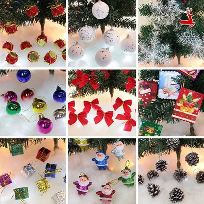 Cross-border Christmas Decorations Christmas Tree Pendant Snowflake Hanging Ball Pine Cone Gift Bag Christmas Old Man Small Drum Butterfly
