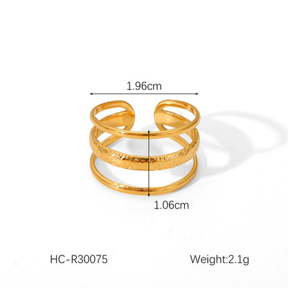 IG Style Ring Stripe Circle Geometric Stainless Steel Electroplating Rings