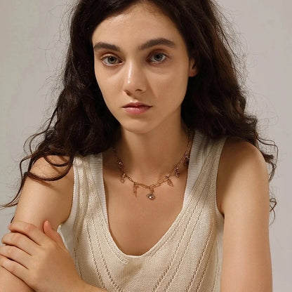 Casual Minimalist Heart Shape Flower 304 Stainless Steel Artificial Rhinestones Zircon 18K Gold Plated Polishing Inlay Bracelets Necklace