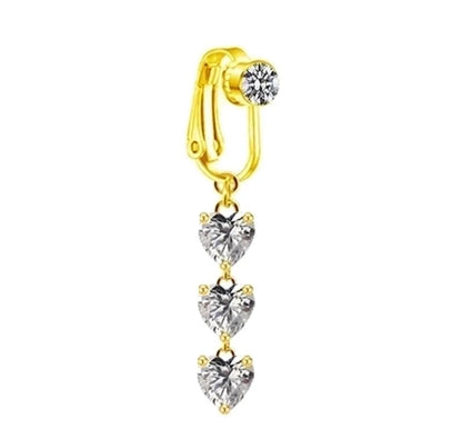 1 Piece Belly Rings Sexy Heart Shape Butterfly Planet 316L Stainless Steel Alloy Plating Inlay Acrylic Rhinestones Glass White Gold Plated Gold Plated