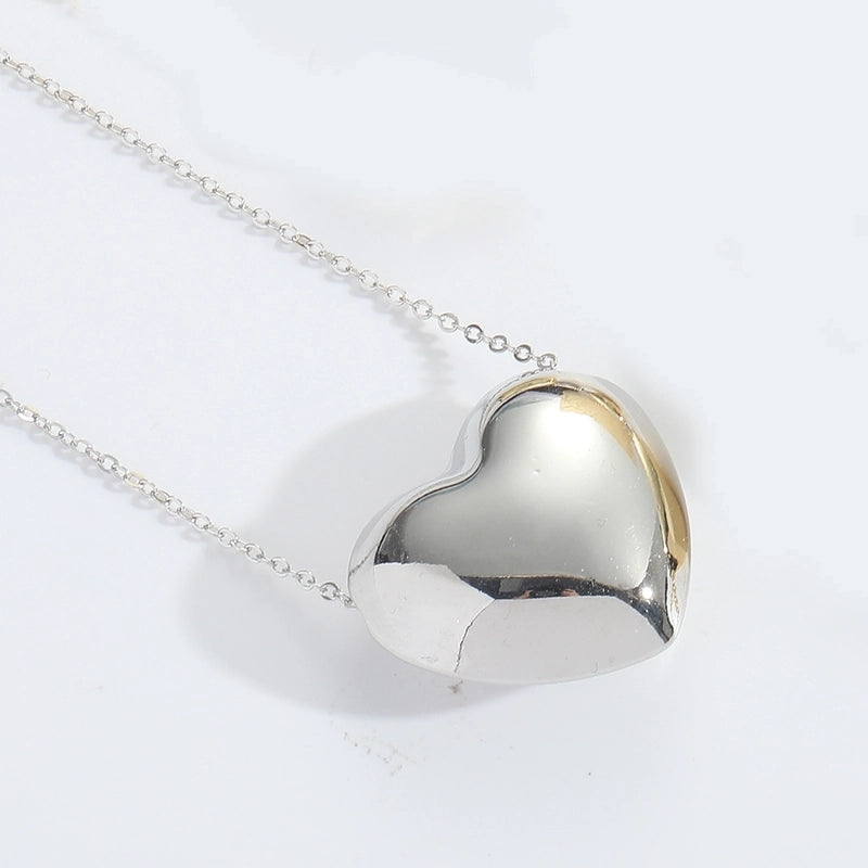 Copper 14K Gold Plated Heart Shape Pendant Necklace