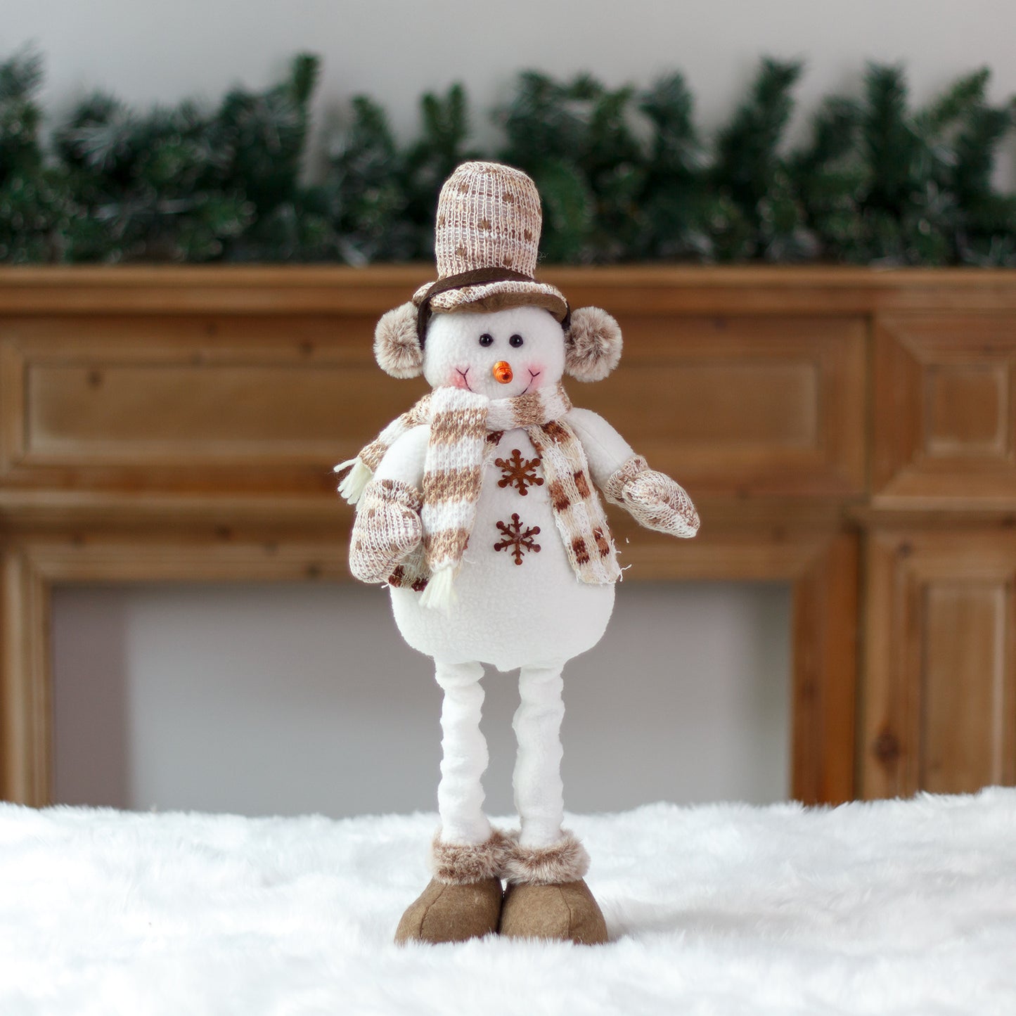 2 Pieces Christmas Window Display Scene Decoration Christmas Snowman Old Man Telescopic Doll Figurine