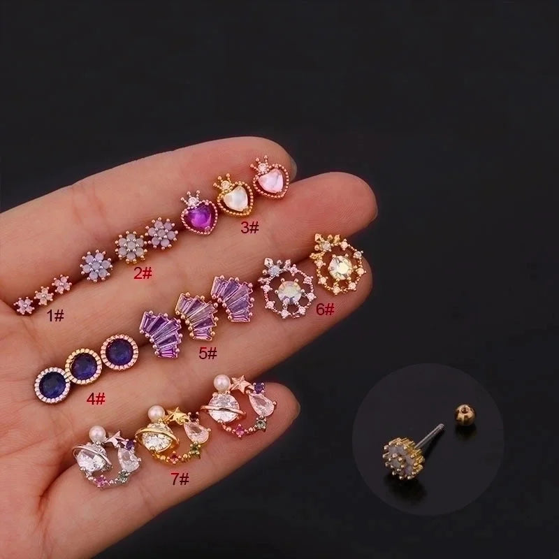 New Creative Fashion Color Zircon Earrings