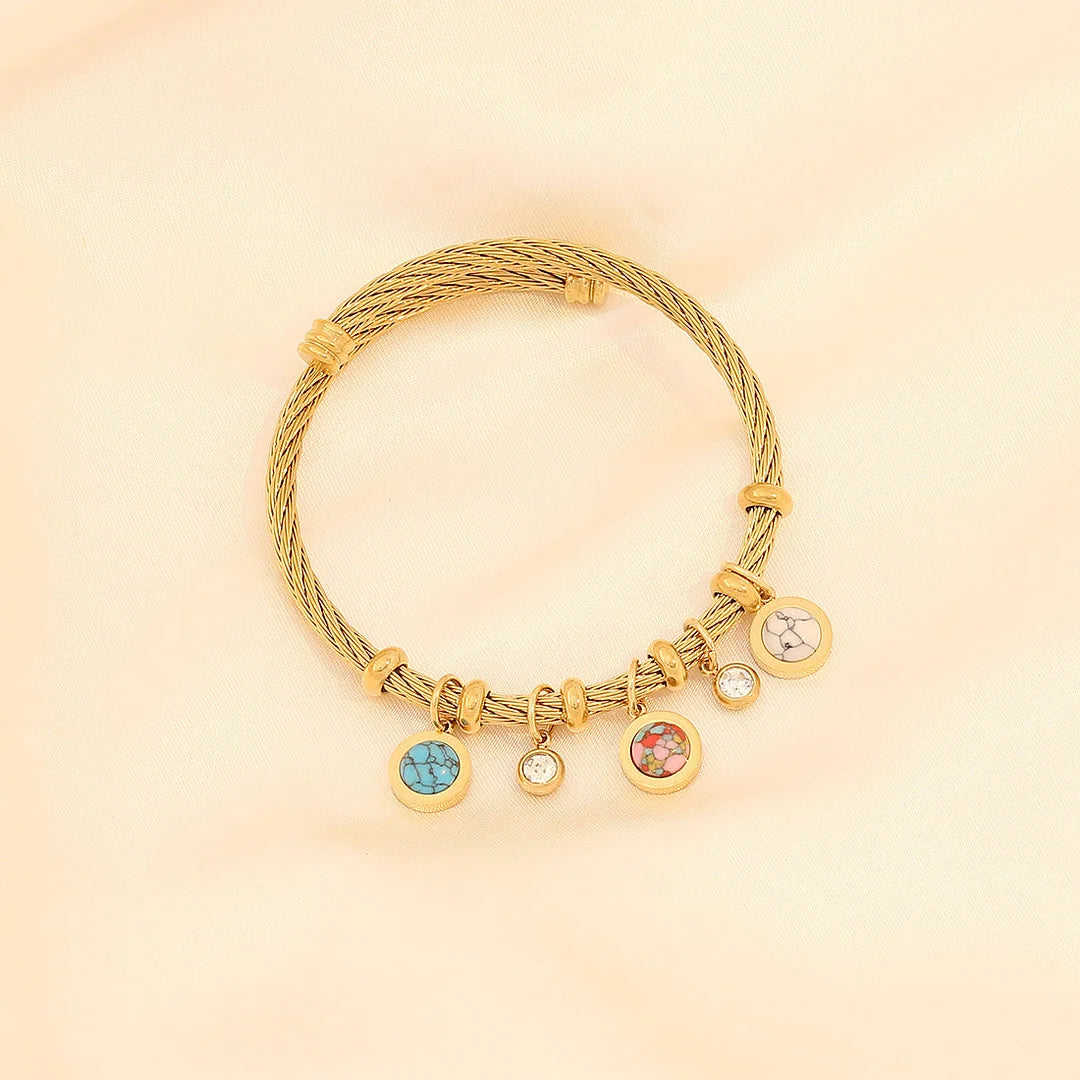 Fashion Heart Stainless Steel Electroplating Bangles